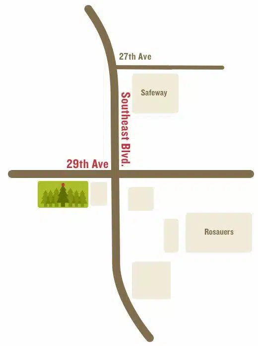 Where our Christmas Tree lot is located