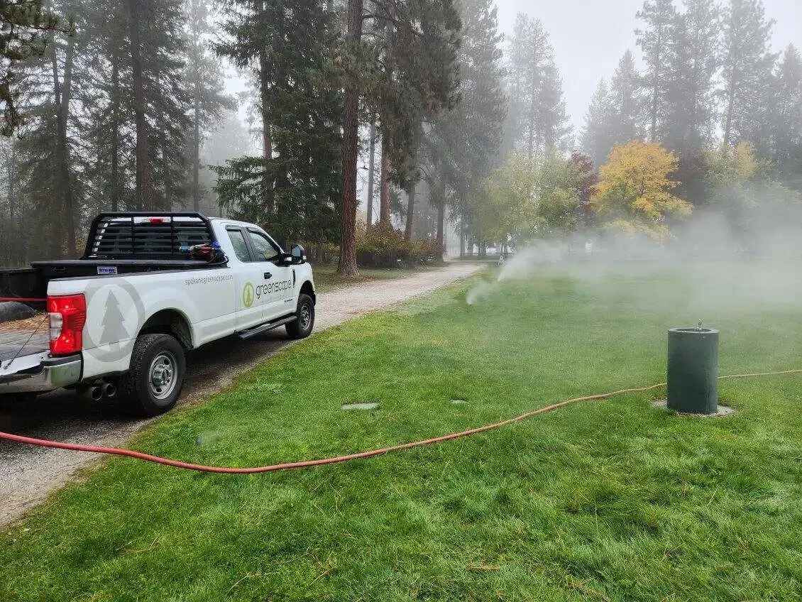 blowing out sprinklers